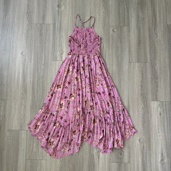 Free People Heat Wave Printed Maxi Dress in Pink Combo Size Small - Picture 3 of 7